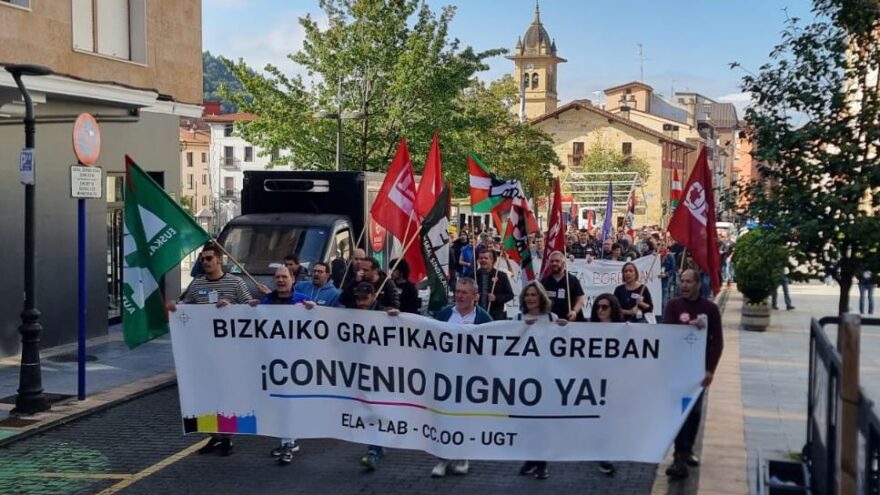 Sindicatos de Artes Gráficas de Bizkaia se movilizarán este martes en el último día de huelga en demanda del convenio